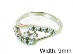 HY Stainless Steel 316L Lady Small-Crystal Rings-HY30R0506KLY