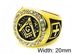 HY Stainless Steel 316L Men Small-Crystal Rings-HY15R1314HJL