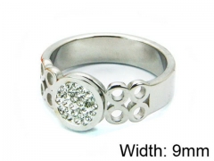 HY Stainless Steel 316L Lady Small-Crystal Rings-HY14R0406OT