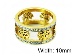 HY Stainless Steel 316L Lady Small-Crystal Rings-HY14R0317HIA