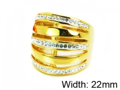 HY Stainless Steel 316L Lady Small-Crystal Rings-HY15R1347HLL