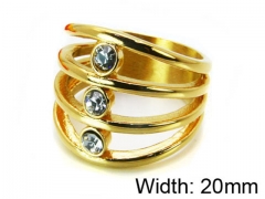 HY Stainless Steel 316L Lady Small-Crystal Rings-HY15R0938HIZ