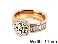 HY Stainless Steel 316L Lady Small-Crystal Rings-HY14R0491HHG