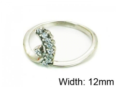 HY Stainless Steel 316L Lady Small-Crystal Rings-HY30R0515KLE