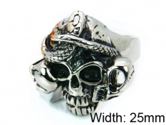 HY Stainless Steel 316L Man Skull Rings-HY22R0012HIE