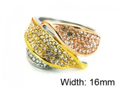HY Stainless Steel 316L Lady Small-Crystal Rings-HY15R1290HNO