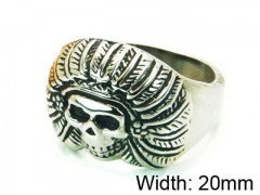 HY Stainless Steel 316L Man Skull Rings-HY22R0667HIE