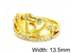 HY Stainless Steel 316L Lady Small-Crystal Rings-HY15R1318HIX