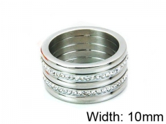 HY Stainless Steel 316L Lady Small-Crystal Rings-HY16R0013HFF