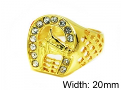 HY Stainless Steel 316L Men Small-Crystal Rings-HY15R1346HIO