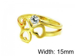 HY Stainless Steel 316L Lady Small-Crystal Rings-HY14R0394OL