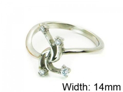 HY Stainless Steel 316L Lady Small-Crystal Rings-HY30R0518KLS