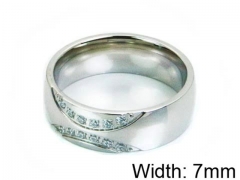 HY Stainless Steel 316L Lady Small-Crystal Rings-HY14R0461PS