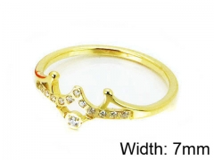 HY Stainless Steel 316L Lady Small-Crystal Rings-HY14R0537HSS