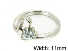 HY Stainless Steel 316L Lady Small-Crystal Rings-HY30R0520KLB