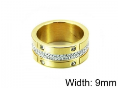 HY Stainless Steel 316L Lady Small-Crystal Rings-HY14R0365HIS
