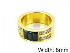 HY Stainless Steel 316L Lady Small-Crystal Rings-HY14R0420HJE