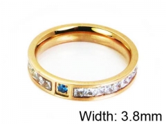 HY Stainless Steel 316L Lady Small-Crystal Rings-HY14R0475HSY