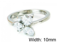 HY Stainless Steel 316L Lady Small-Crystal Rings-HY30R0571OV
