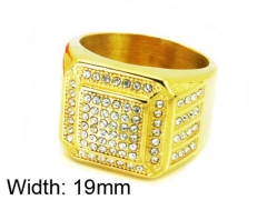 HY Stainless Steel 316L Men Small-Crystal Rings-HY15R1363HLE