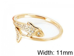 HY Stainless Steel 316L Lady Small-Crystal Rings-HY14R0533H0