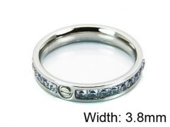 HY Stainless Steel 316L Lady Small-Crystal Rings-HY14R0308PW