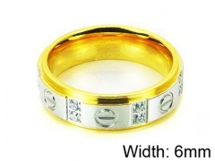 HY Stainless Steel 316L Lady Small-Crystal Rings-HY05R0157HLG