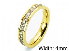 HY Stainless Steel 316L Lady Small-Crystal Rings-HY14R0280PL