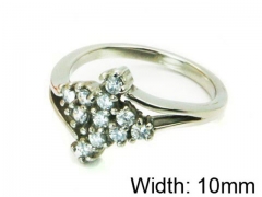 HY Stainless Steel 316L Lady Small-Crystal Rings-HY30R0502KLW