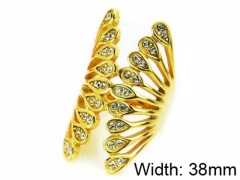 HY Stainless Steel 316L Lady Small-Crystal Rings-HY62R0113HIA