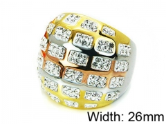 HY Stainless Steel 316L Lady Small-Crystal Rings-HY15R1216IJF