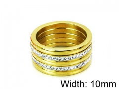 HY Stainless Steel 316L Lady Small-Crystal Rings-HY16R0014HHD