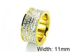 HY Stainless Steel 316L Lady Small-Crystal Rings-HY16R0004HIA