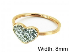 HY Stainless Steel 316L Lady Small-Crystal Rings-HY14R0324NL