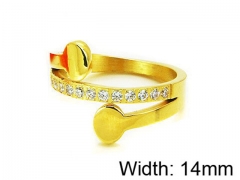 HY Stainless Steel 316L Lady Small-Crystal Rings-HY16R0040HHA
