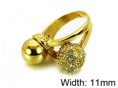 HY Stainless Steel 316L Lady Small-Crystal Rings-HY15R1140HIL