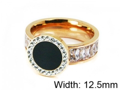 HY Stainless Steel 316L Lady Small-Crystal Rings-HY14R0488HHF
