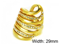 HY Stainless Steel 316L Lady Small-Crystal Rings-HY62R0112HIZ