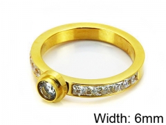 HY Stainless Steel 316L Lady Small-Crystal Rings-HY14R0306OL