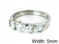 HY Stainless Steel 316L Lady Small-Crystal Rings-HY30R0529OQ