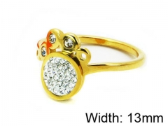 HY Stainless Steel 316L Lady Small-Crystal Rings-HY14R0401PY
