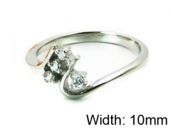 HY Stainless Steel 316L Lady Small-Crystal Rings-HY30R1003KL