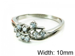 HY Stainless Steel 316L Lady Small-Crystal Rings-HY30R1002K5