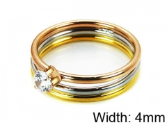HY Stainless Steel 316L Lady Small-Crystal Rings-HY14R0301OL