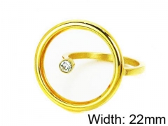 HY Stainless Steel 316L Lady Small-Crystal Rings-HY16R0453OC