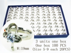 HY Stainless Steel 316L Lady Small-Crystal Rings-HY30R0640JFFF