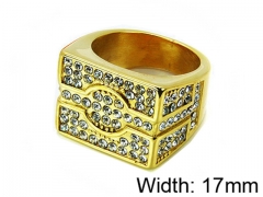 HY Stainless Steel 316L Men Small-Crystal Rings-HY15R1027HKL