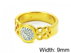 HY Stainless Steel 316L Lady Small-Crystal Rings-HY14R0407PR