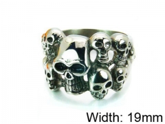 HY Stainless Steel 316L Man Skull Rings-HY22R0519HIS