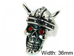 HY Stainless Steel 316L Man Skull Rings-HY22R0069HIS